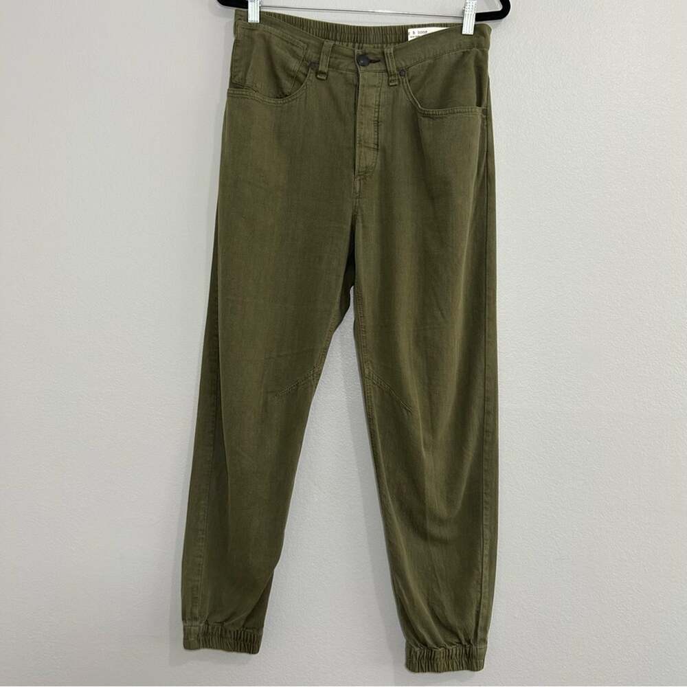 Rag & Bone Womens Denim Joggers Size 29 Olive Green High Rise Button Fly Tapered